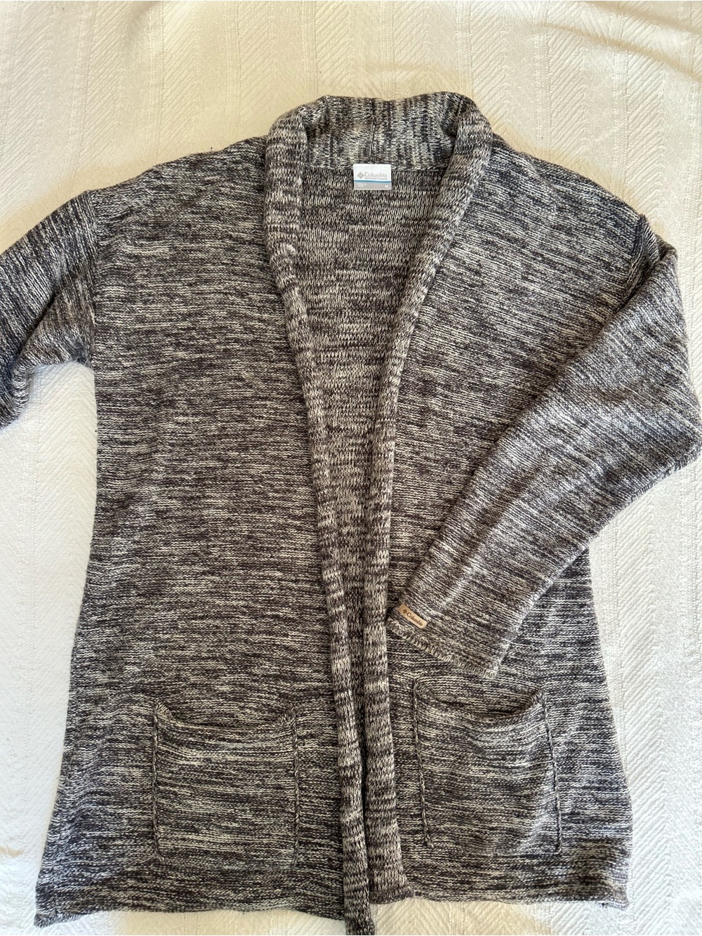 Columbia Marled Knit Cardigan in Gray & Black